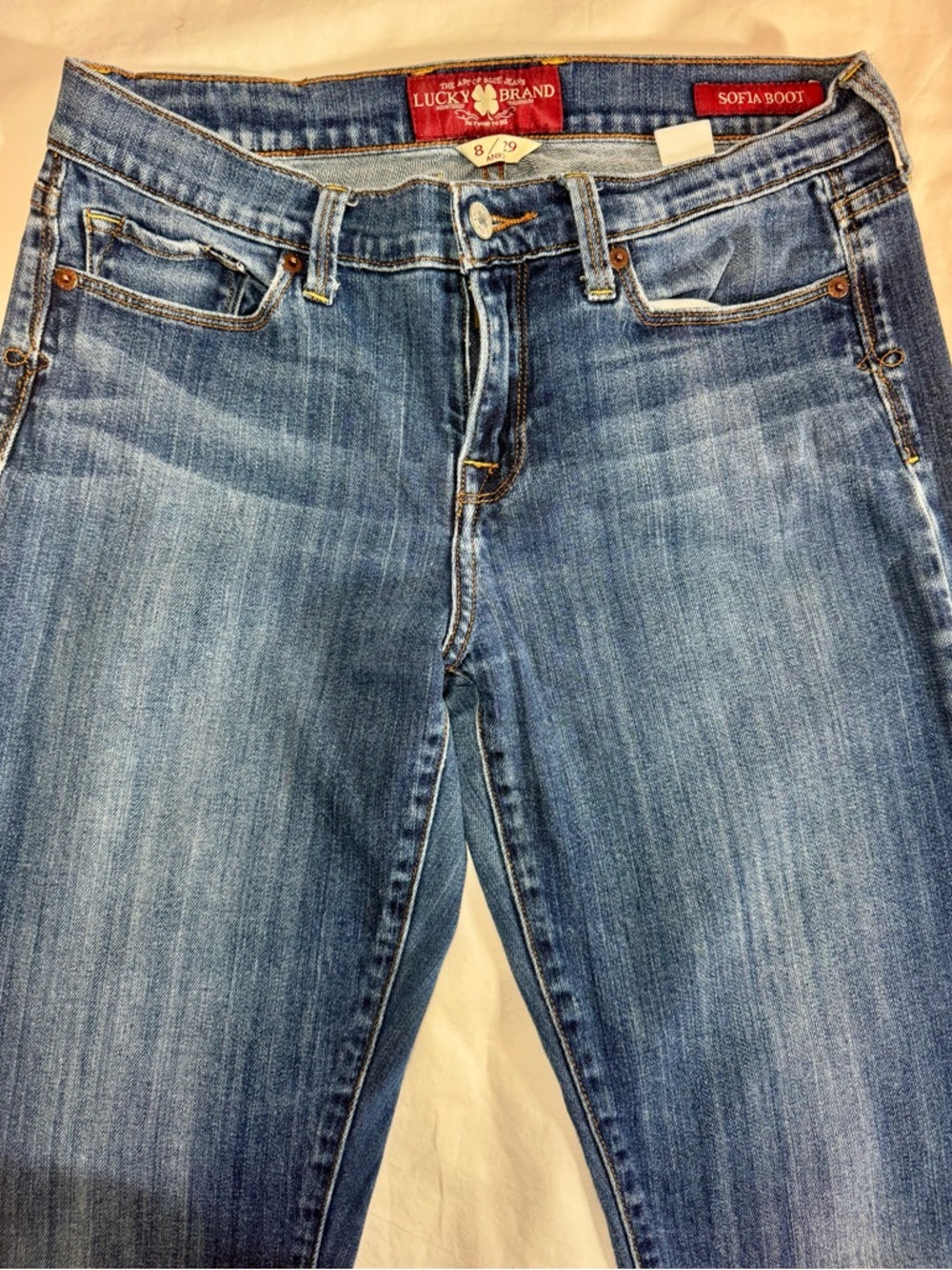 Lucky Brand Women's Jeans Sz 8 / 29 Sofia Boot Cut Mid Rise Dark Wash Stretch